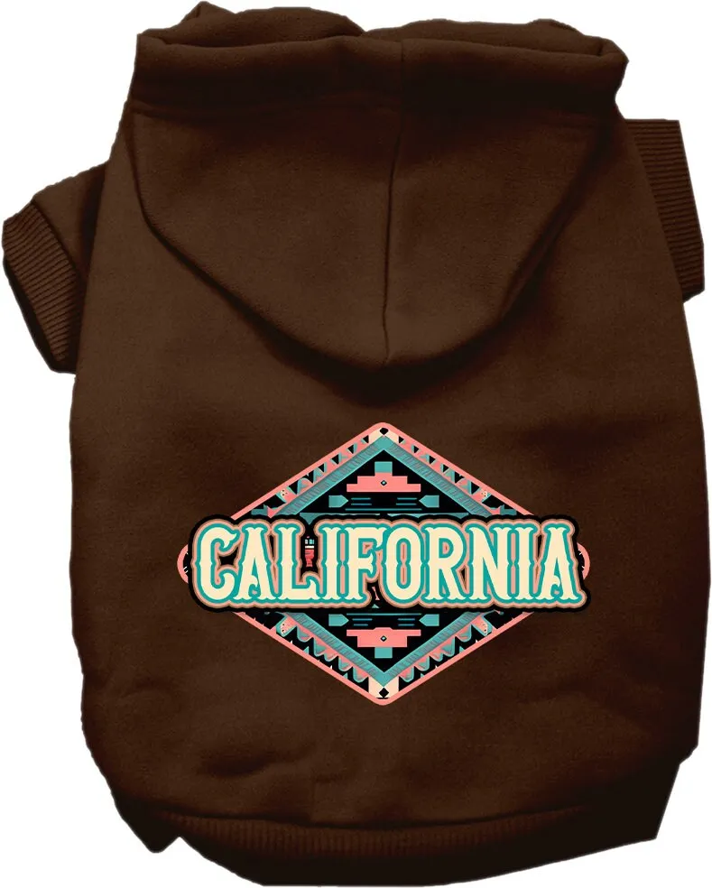 Pet Dog & Cat Screen Printed Hoodie for Medium to Large Pets (Sizes 2XL-6XL), "California Peach Aztec"