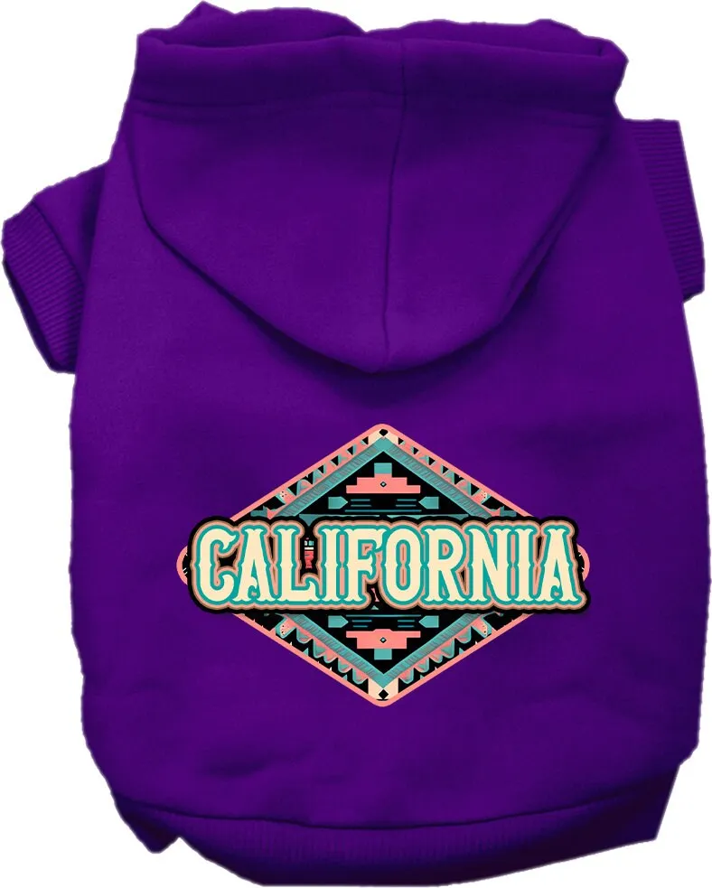 Pet Dog & Cat Screen Printed Hoodie for Medium to Large Pets (Sizes 2XL-6XL), "California Peach Aztec"