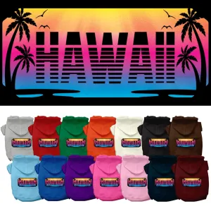 Pet Dog & Cat Screen Printed Hoodie for Medium to Large Pets (Sizes 2XL-6XL), "Hawaii Beach Shades"