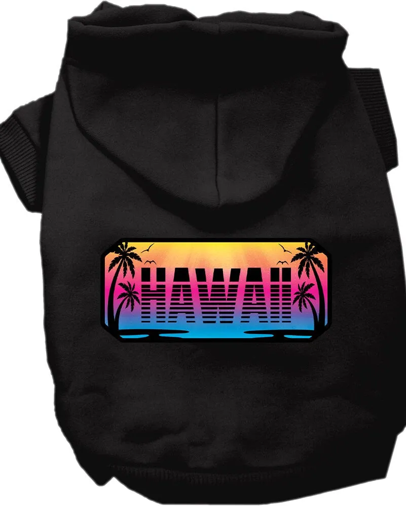 Pet Dog & Cat Screen Printed Hoodie for Medium to Large Pets (Sizes 2XL-6XL), "Hawaii Beach Shades"