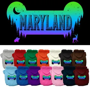 Pet Dog & Cat Screen Printed Hoodie for Medium to Large Pets (Sizes 2XL-6XL), "Maryland Mountain Shades"