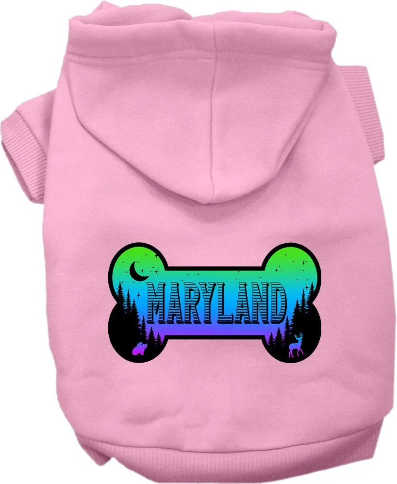 Pet Dog & Cat Screen Printed Hoodie for Medium to Large Pets (Sizes 2XL-6XL), "Maryland Mountain Shades"