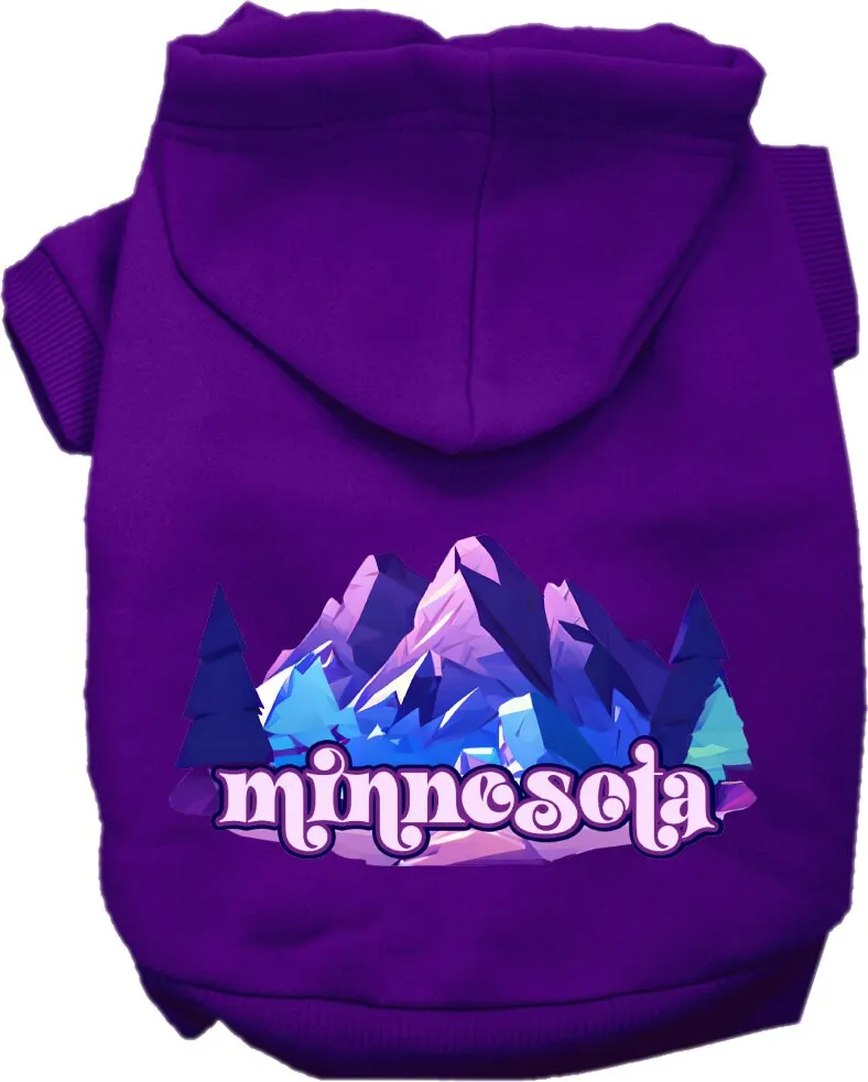 Pet Dog & Cat Screen Printed Hoodie for Medium to Large Pets (Sizes 2XL-6XL), "Minnesota Alpine Pawscape"