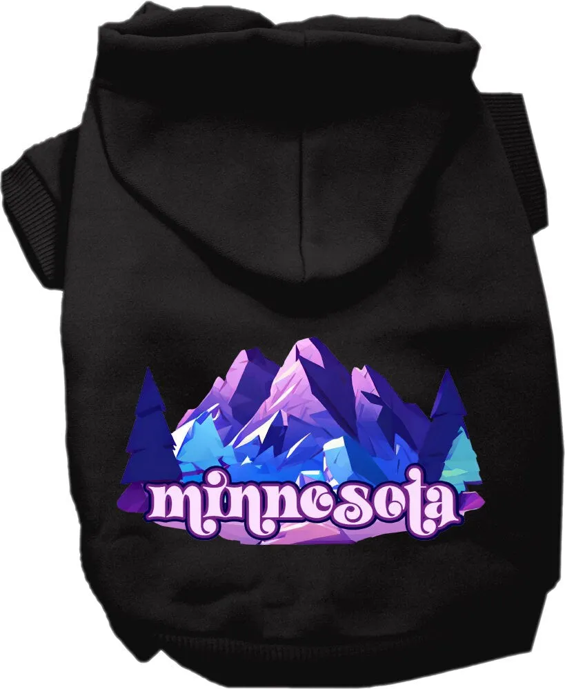 Pet Dog & Cat Screen Printed Hoodie for Medium to Large Pets (Sizes 2XL-6XL), "Minnesota Alpine Pawscape"