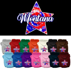 Pet Dog & Cat Screen Printed Hoodie for Medium to Large Pets (Sizes 2XL-6XL), "Montana Patriotic Tie Dye"