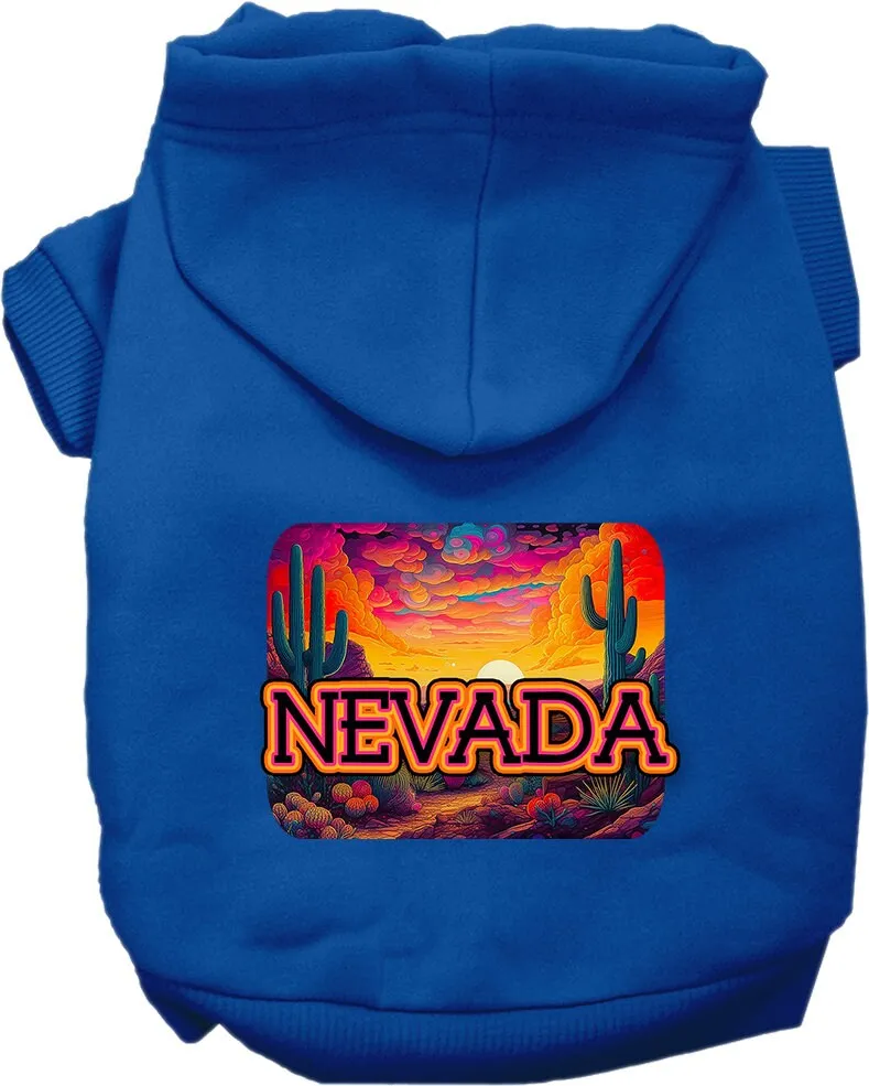 Pet Dog & Cat Screen Printed Hoodie for Medium to Large Pets (Sizes 2XL-6XL), "Nevada Neon Desert"