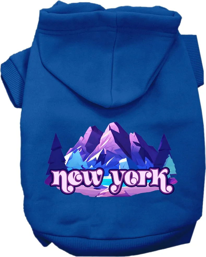 Pet Dog & Cat Screen Printed Hoodie for Medium to Large Pets (Sizes 2XL-6XL), "New York Alpine Pawscape"