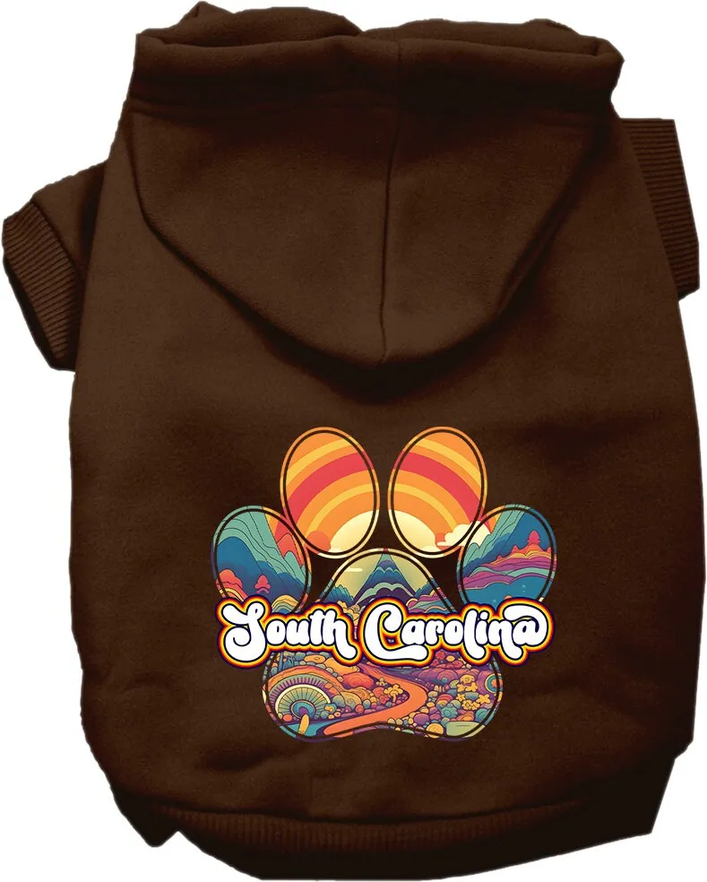 Pet Dog & Cat Screen Printed Hoodie for Medium to Large Pets (Sizes 2XL-6XL), "South Carolina Groovy Summit"