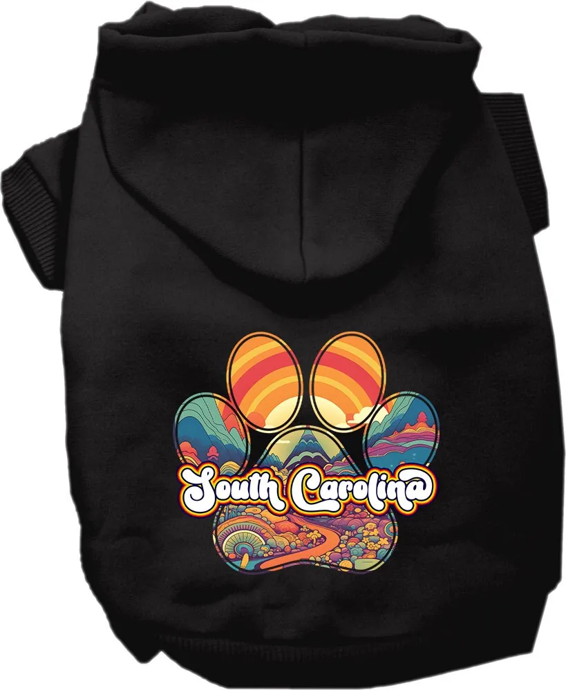 Pet Dog & Cat Screen Printed Hoodie for Medium to Large Pets (Sizes 2XL-6XL), "South Carolina Groovy Summit"