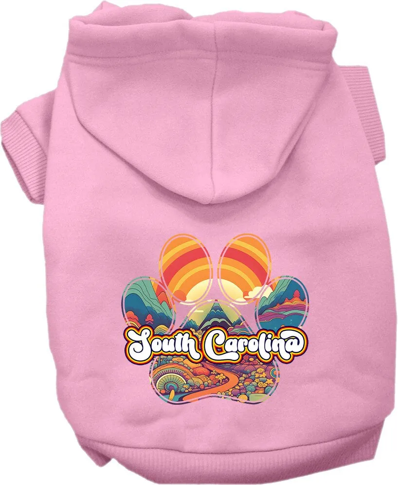 Pet Dog & Cat Screen Printed Hoodie for Medium to Large Pets (Sizes 2XL-6XL), "South Carolina Groovy Summit"