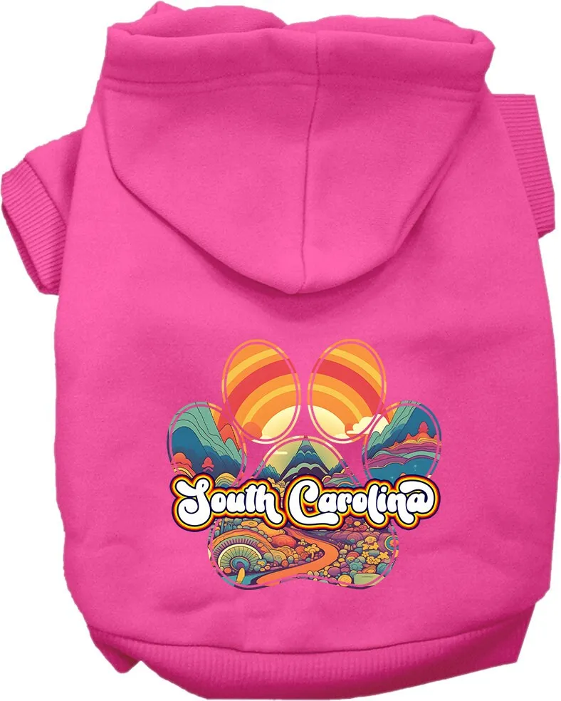 Pet Dog & Cat Screen Printed Hoodie for Medium to Large Pets (Sizes 2XL-6XL), "South Carolina Groovy Summit"