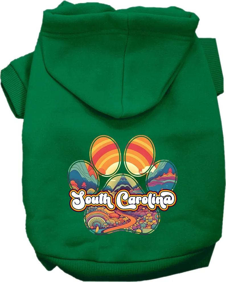 Pet Dog & Cat Screen Printed Hoodie for Medium to Large Pets (Sizes 2XL-6XL), "South Carolina Groovy Summit"