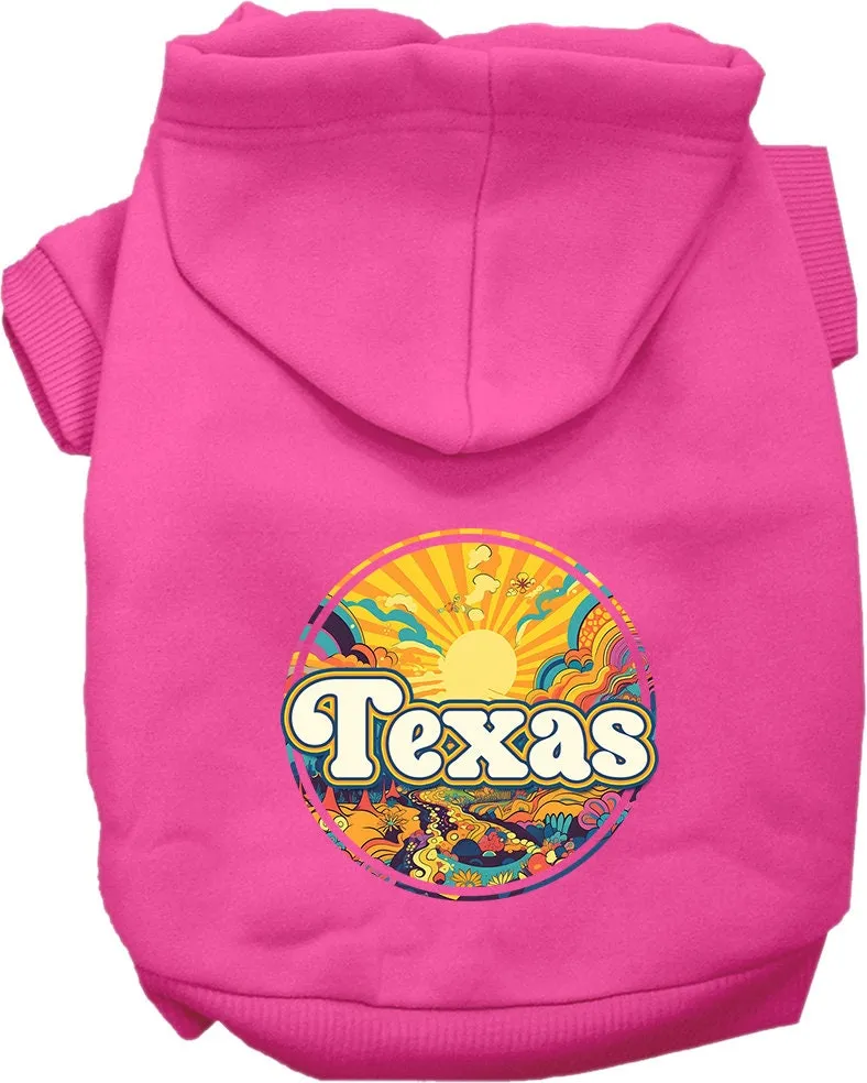 Pet Dog & Cat Screen Printed Hoodie for Medium to Large Pets (Sizes 2XL-6XL), "Texas Trippy Peaks"