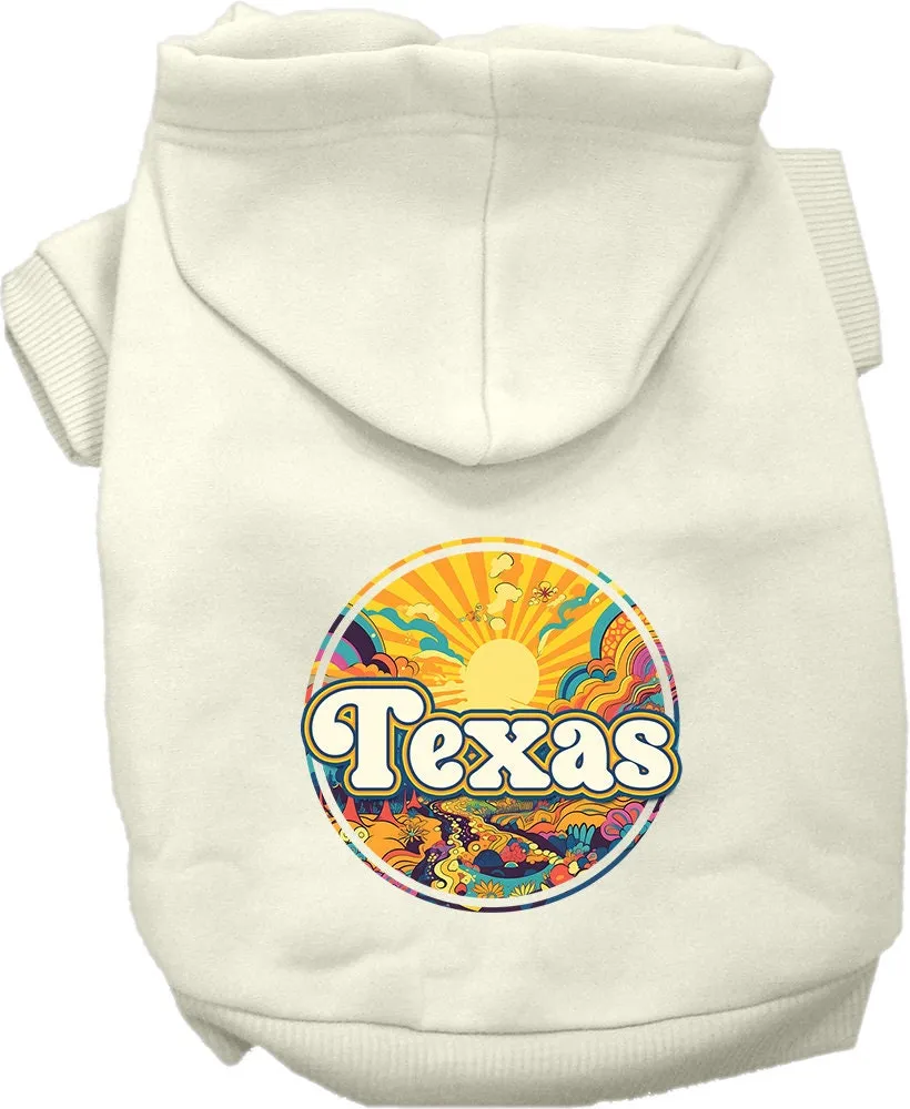 Pet Dog & Cat Screen Printed Hoodie for Medium to Large Pets (Sizes 2XL-6XL), "Texas Trippy Peaks"