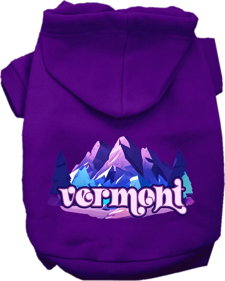 Pet Dog & Cat Screen Printed Hoodie for Medium to Large Pets (Sizes 2XL-6XL), "Vermont Alpine Pawscape"