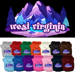 Pet Dog & Cat Screen Printed Hoodie for Medium to Large Pets (Sizes 2XL-6XL), "West Virginia Alpine Pawscape"