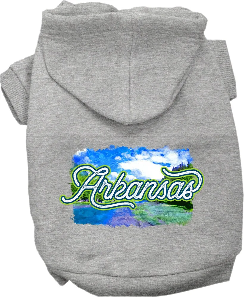 Pet Dog & Cat Screen Printed Hoodie for Small to Medium Pets (Sizes XS-XL), "Arkansas Summer"