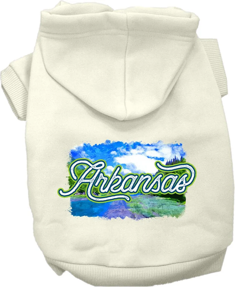 Pet Dog & Cat Screen Printed Hoodie for Small to Medium Pets (Sizes XS-XL), "Arkansas Summer"