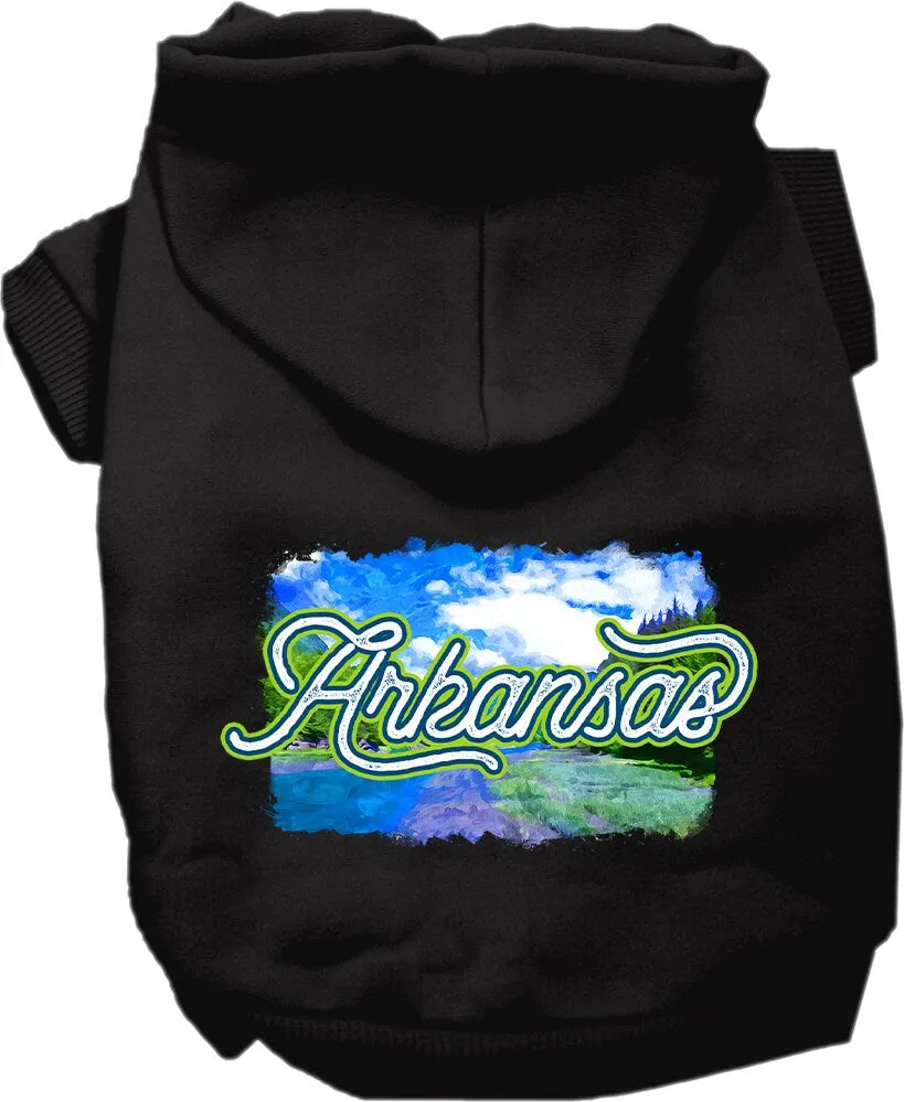 Pet Dog & Cat Screen Printed Hoodie for Small to Medium Pets (Sizes XS-XL), "Arkansas Summer"