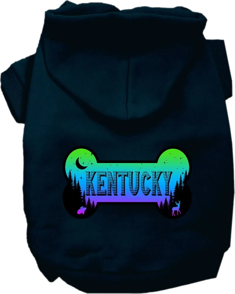 Pet Dog & Cat Screen Printed Hoodie for Small to Medium Pets (Sizes XS-XL), "Kentucky Mountain Shades"