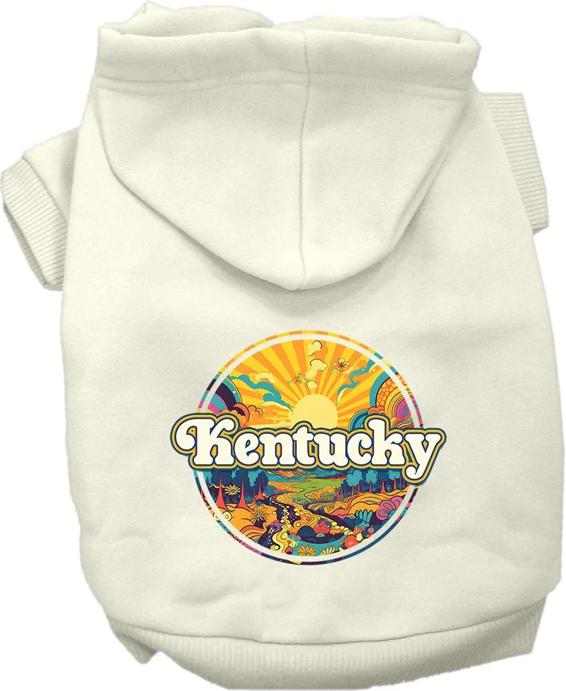 Pet Dog & Cat Screen Printed Hoodie for Small to Medium Pets (Sizes XS-XL), "Kentucky Trippy Peaks"