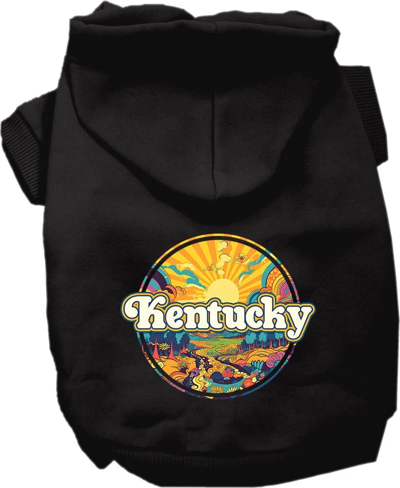 Pet Dog & Cat Screen Printed Hoodie for Small to Medium Pets (Sizes XS-XL), "Kentucky Trippy Peaks"