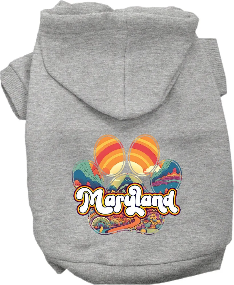 Pet Dog & Cat Screen Printed Hoodie for Small to Medium Pets (Sizes XS-XL), "Maryland Groovy Summit"