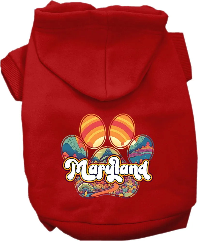 Pet Dog & Cat Screen Printed Hoodie for Small to Medium Pets (Sizes XS-XL), "Maryland Groovy Summit"