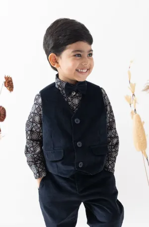 Pre-Order: Boy Little Gentleman Waistcoat - Navy Blue