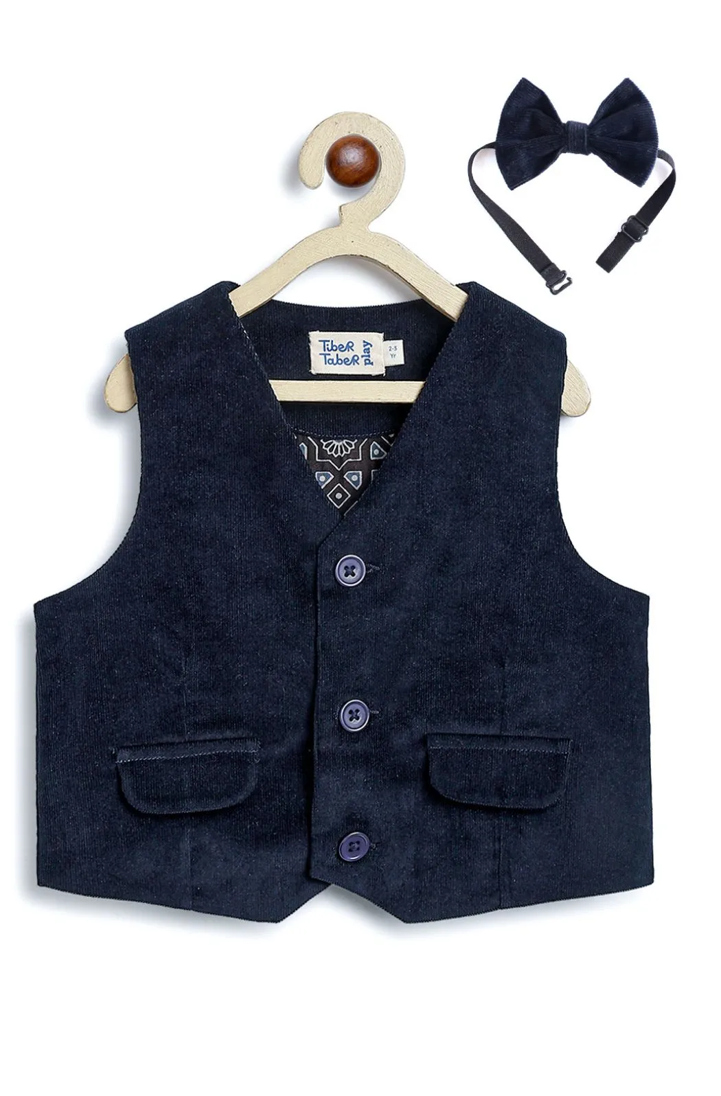 Pre-Order: Boy Little Gentleman Waistcoat - Navy Blue