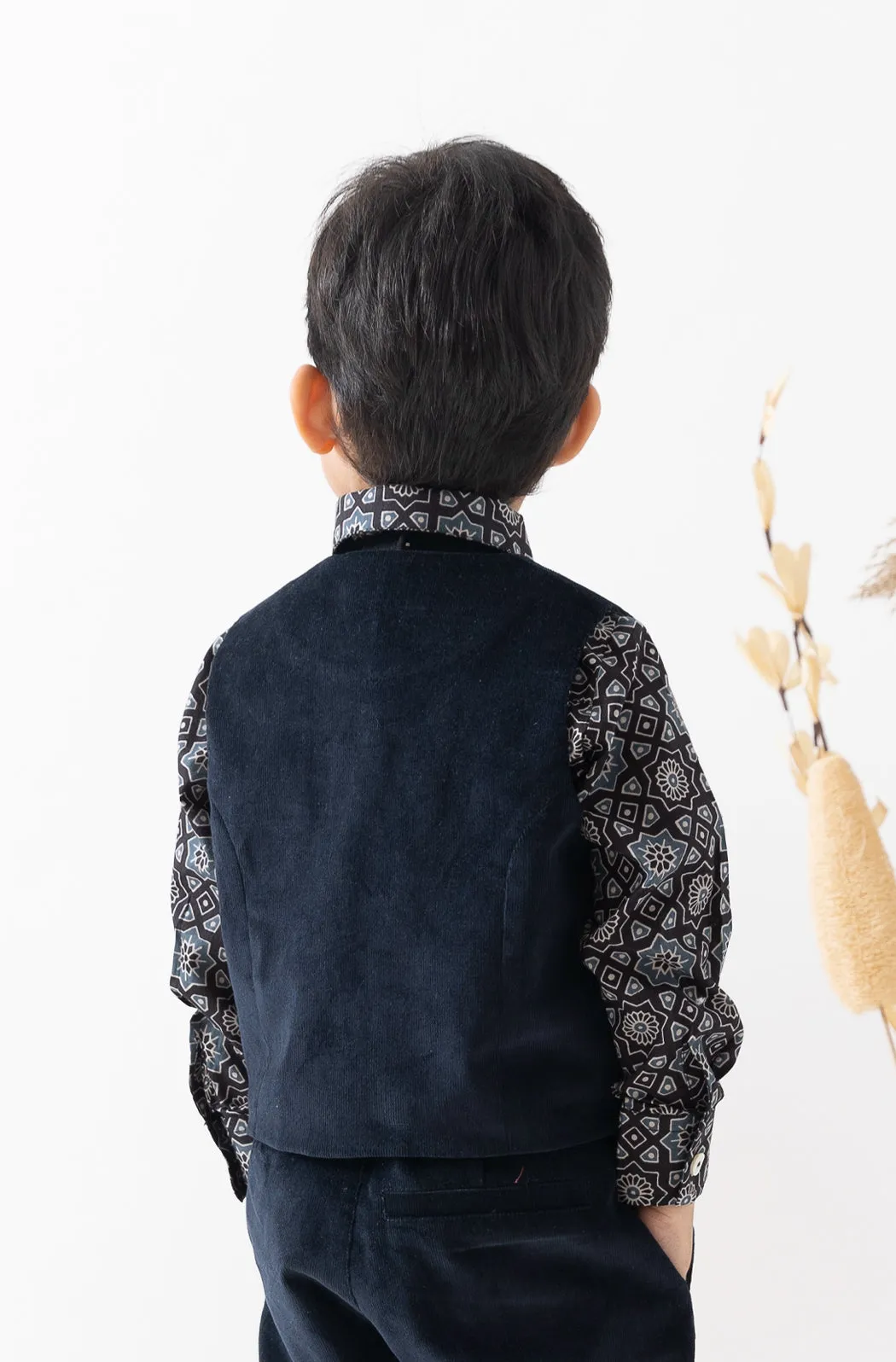 Pre-Order: Boy Little Gentleman Waistcoat - Navy Blue