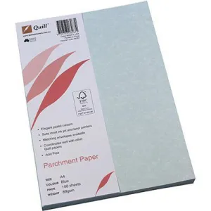 Quill Parchment Paper 90Gsm A4 Blue Pack 100