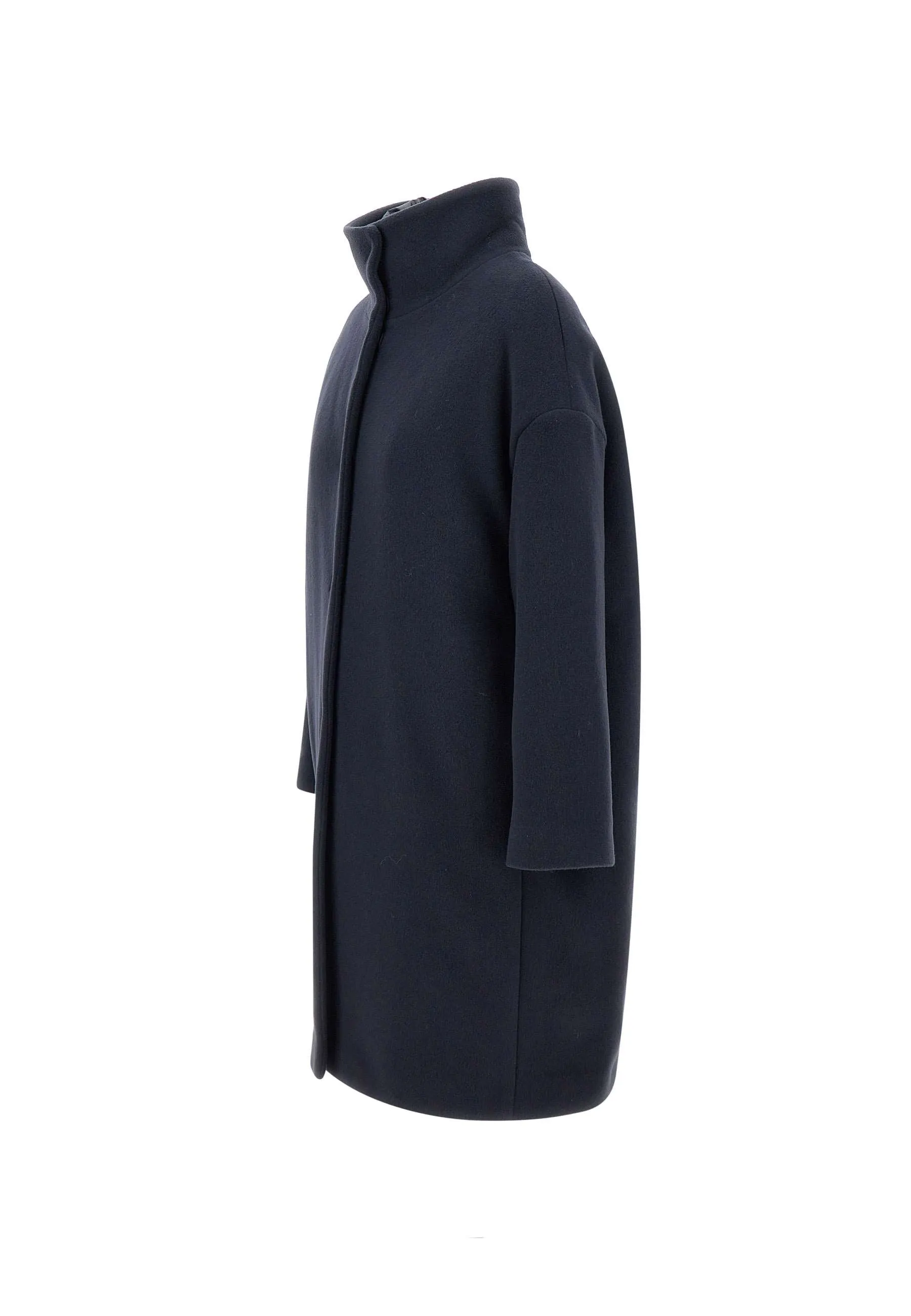 Resort Navy Blue Wool Down Coat