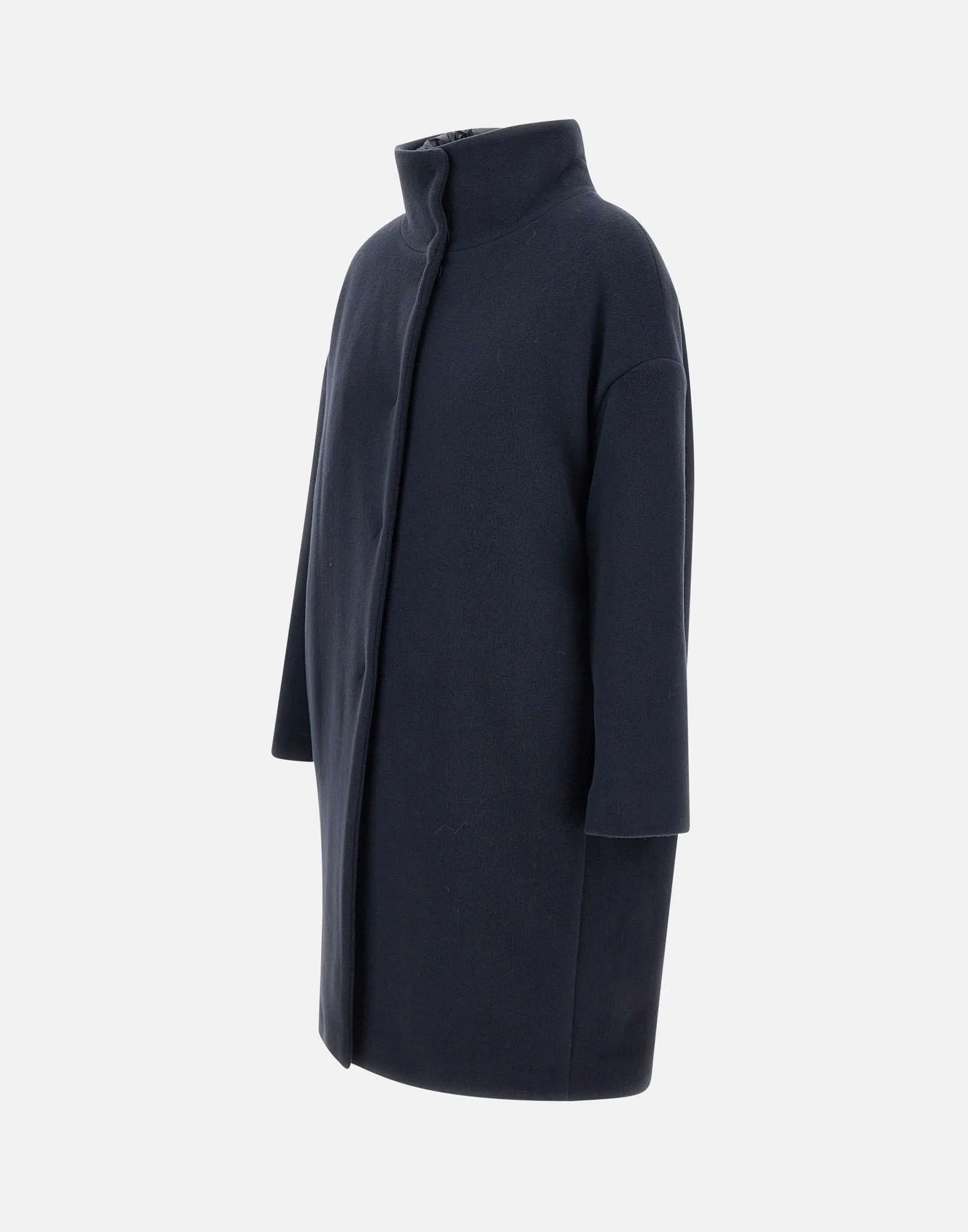 Resort Navy Blue Wool Down Coat