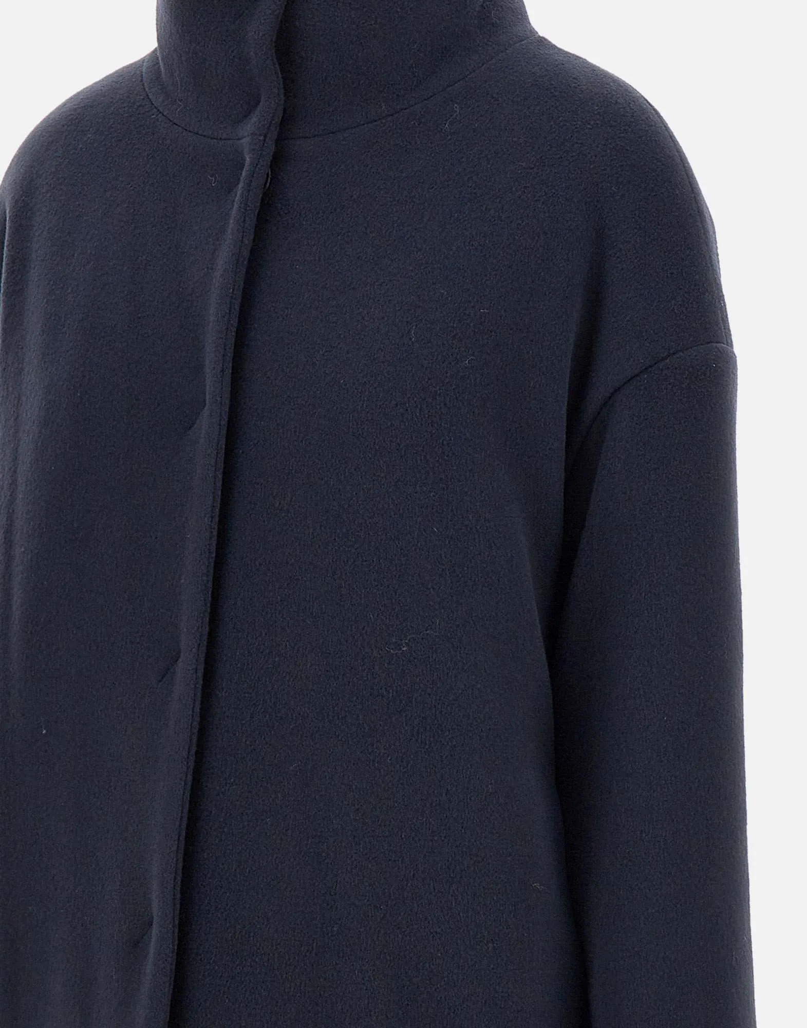 Resort Navy Blue Wool Down Coat