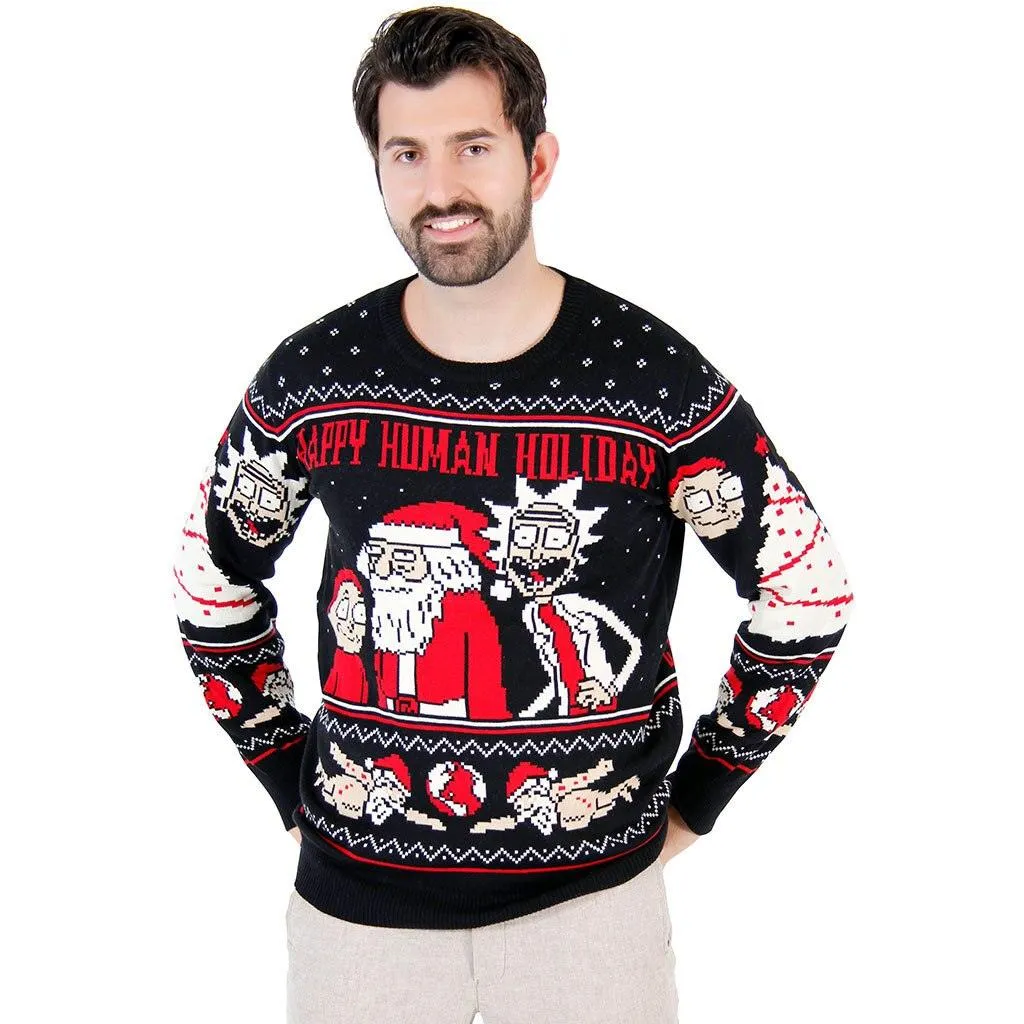 Rick and Morty Exploding Santa Ugly Christmas Sweater