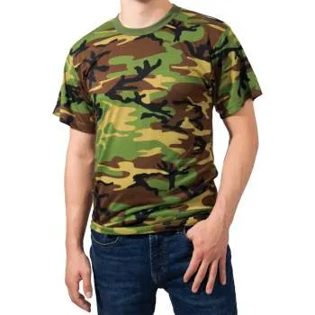 Rothco Moisture Wicking T-Shirts / Woodland Camo