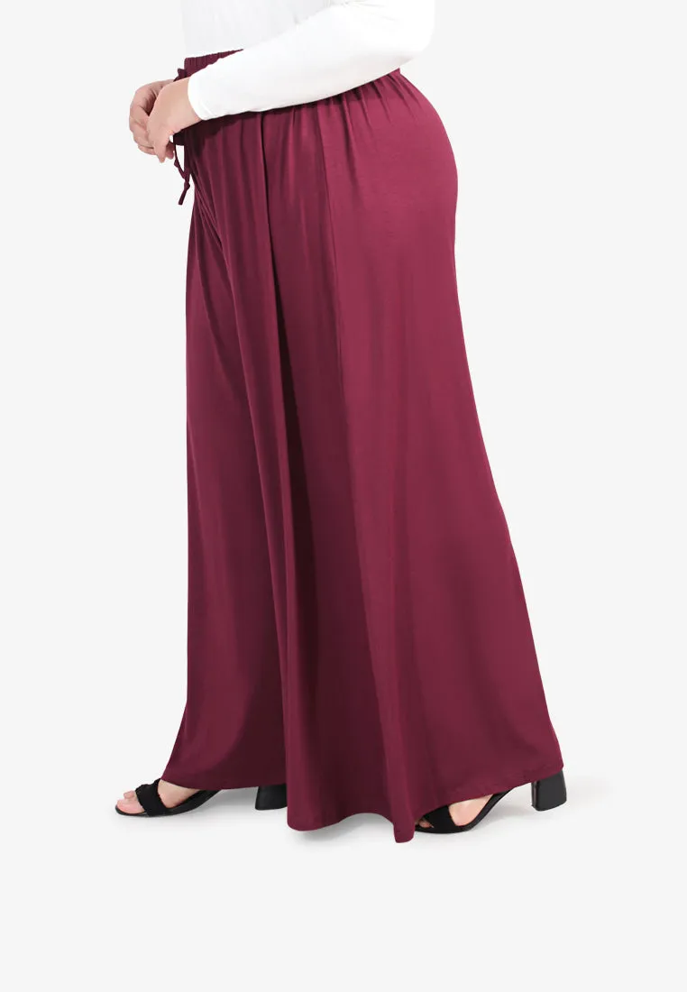 Shana Casual Palazzo Pants - Red