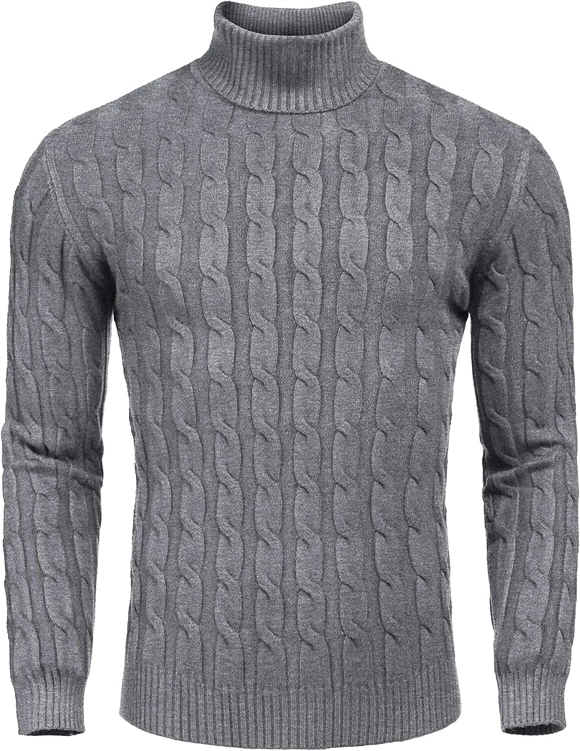 Slim Fit Turtleneck Twisted Knitted Pullover Sweater (US Only)