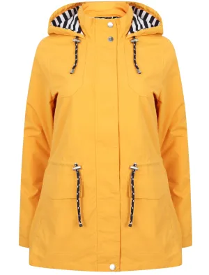 Snap Dragon Hooded Rain Coat in Golden Apricot - Tokyo Laundry