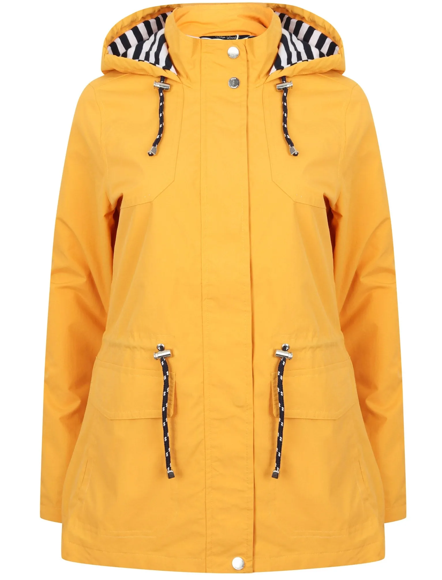 Snap Dragon Hooded Rain Coat in Golden Apricot - Tokyo Laundry