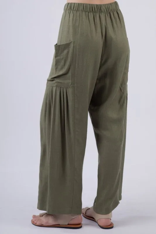 Soft Linen Comfy Wide Leg Pants