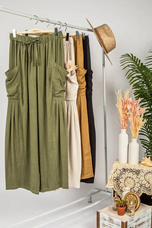 Soft Linen Comfy Wide Leg Pants