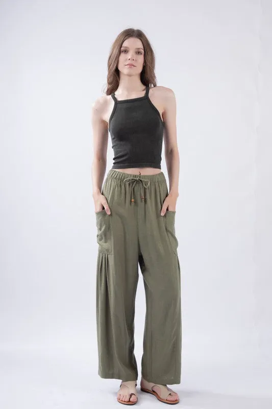 Soft Linen Comfy Wide Leg Pants