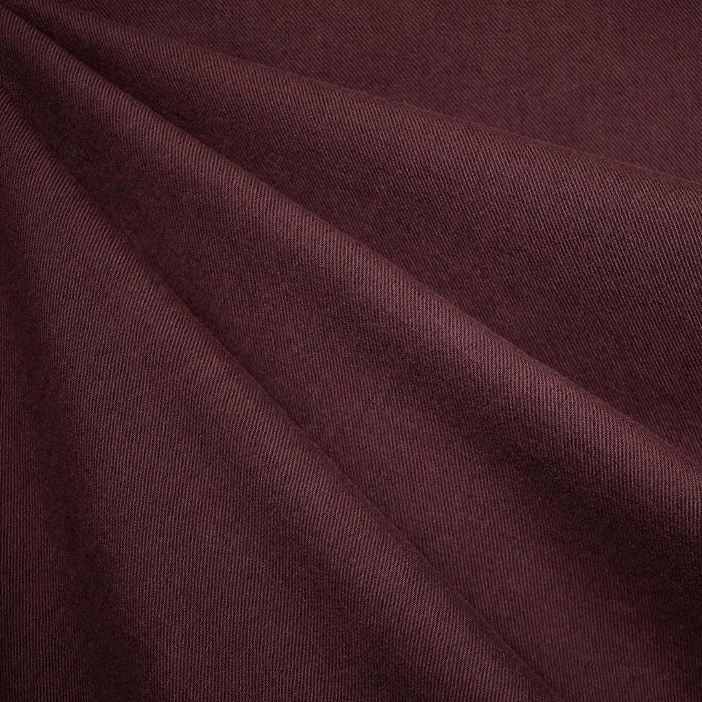 Soft Washed Linen Cotton Twill Solid Wine