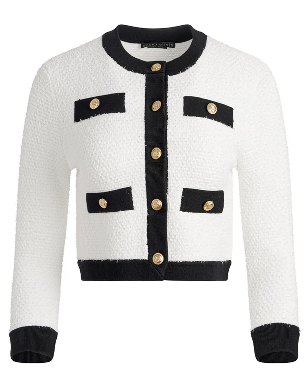 Soft White and Black Claira Cardigan