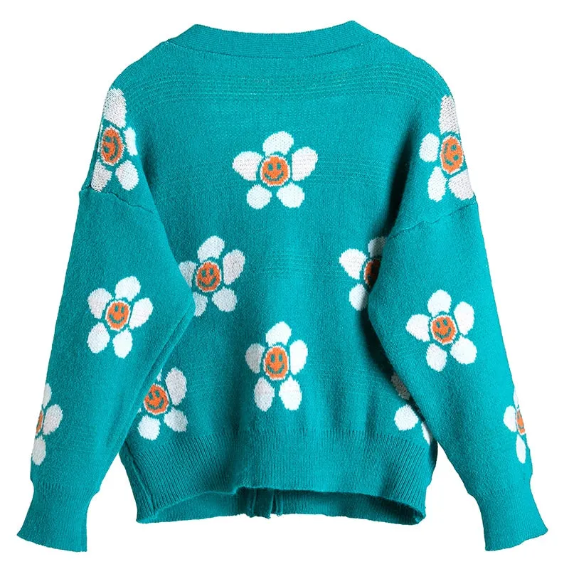 Sweater Women Long Sleeve Floral