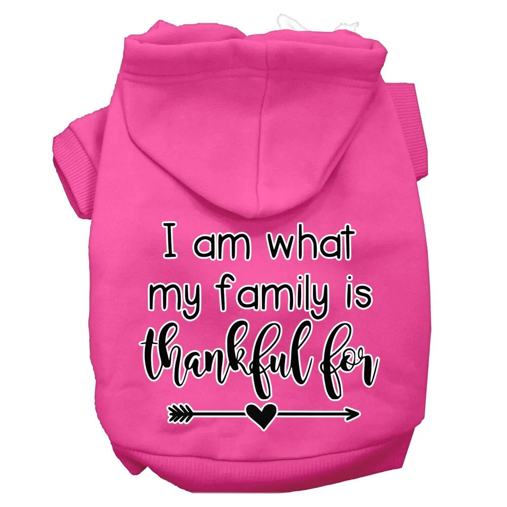 Thanksgiving Pet, Dog and Cat Hoodie Screen Printed, "I Am What My Family Is Thankful For"