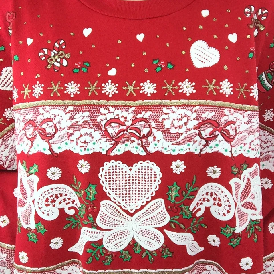 Vintage 80s | Puffy Paint Tacky Ugly Christmas Sweater | XXL