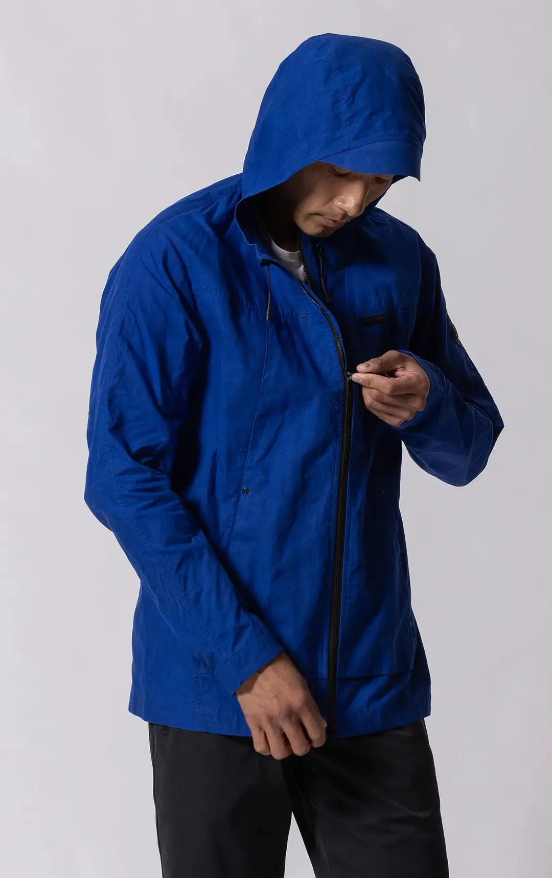 WAXED COTTON HOODED JACKET - CLEARANCE